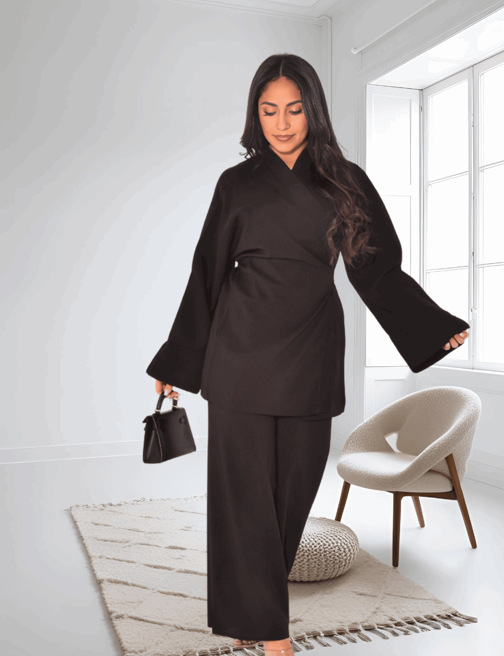 High-Waist Skirt with Pockets