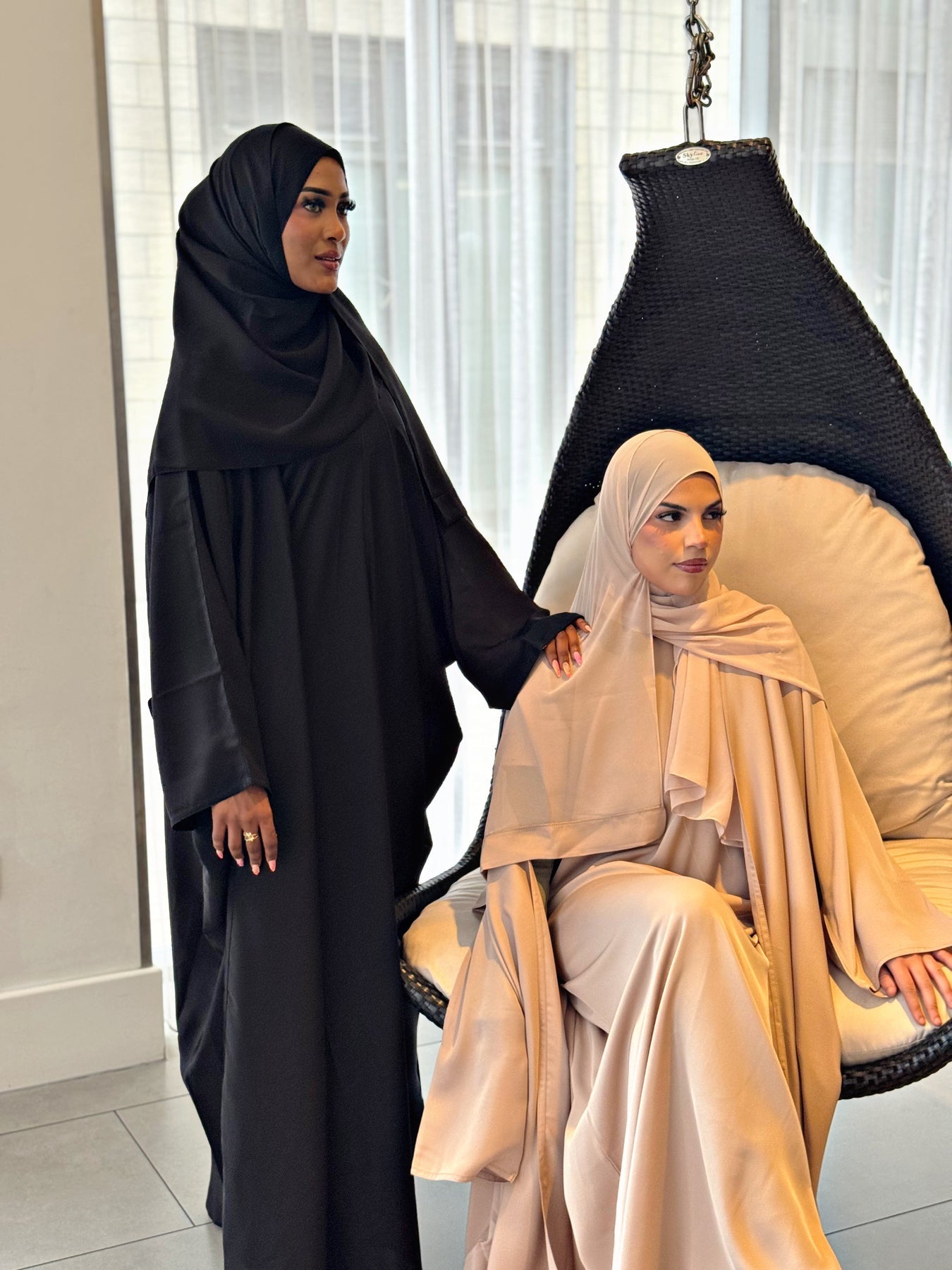 Basics Open Butterfly 4 Piece Abaya Set with Inner, Hijab and Belt