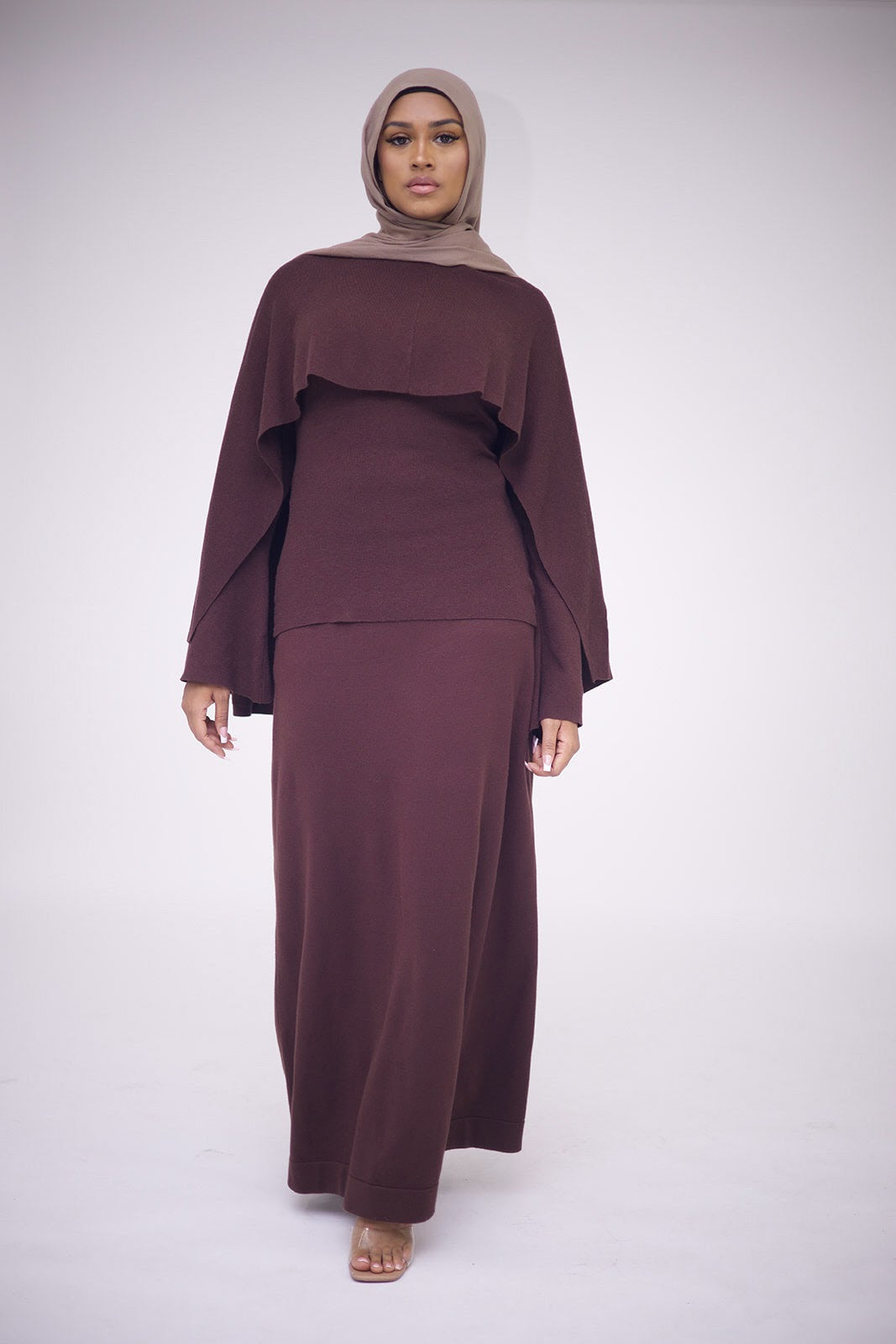 Mocha Brown Side Wrap Abaya