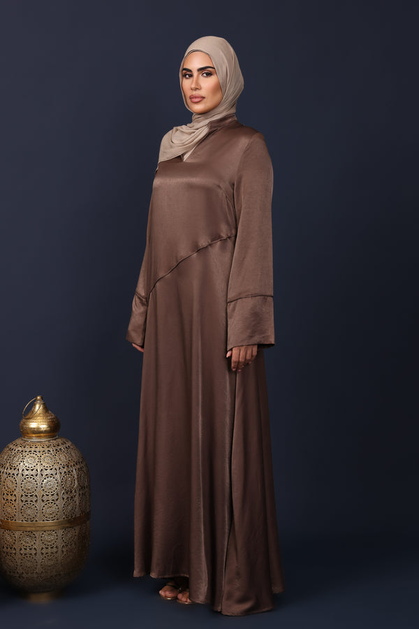 Adara Asymmetric Satin Abaya