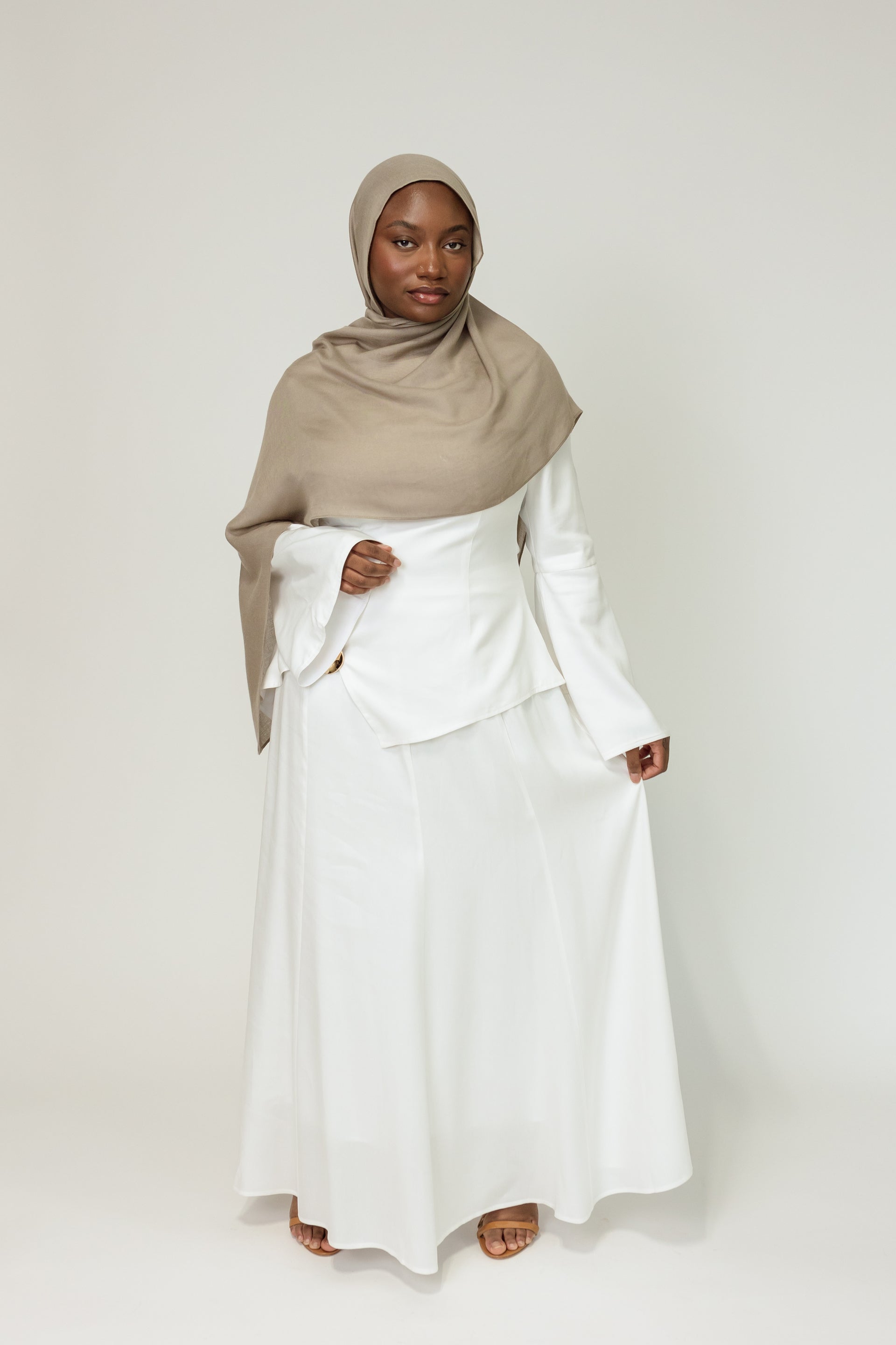 Basics Open Butterfly 4 Piece Abaya Set with Inner, Hijab and Belt