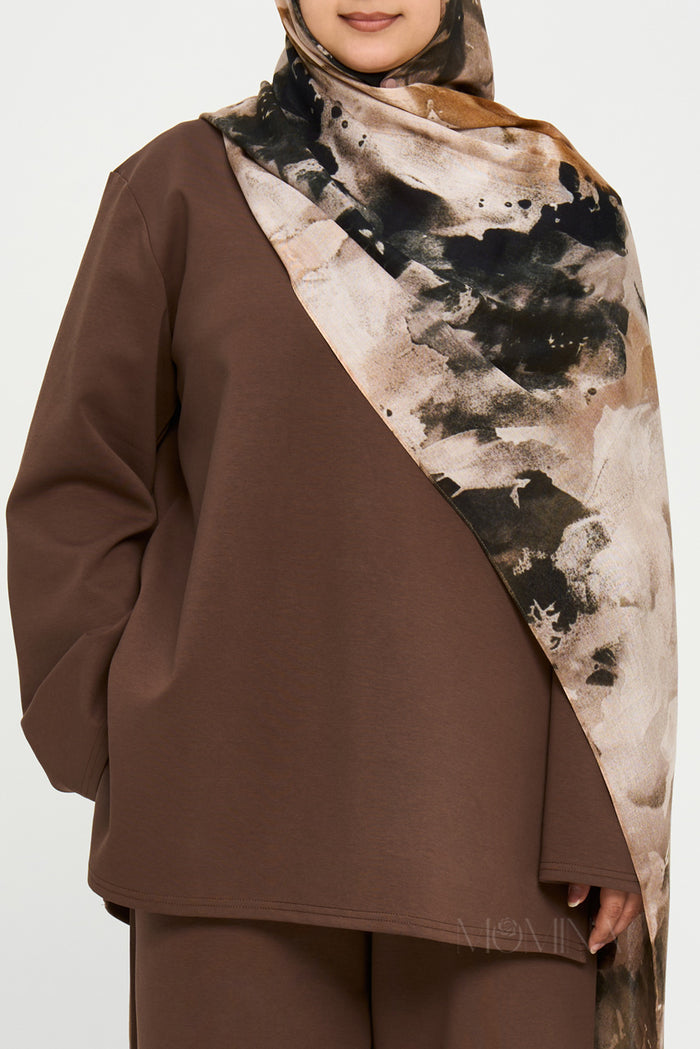 Blossom Pink Linen-Feel Two-Piece Abaya