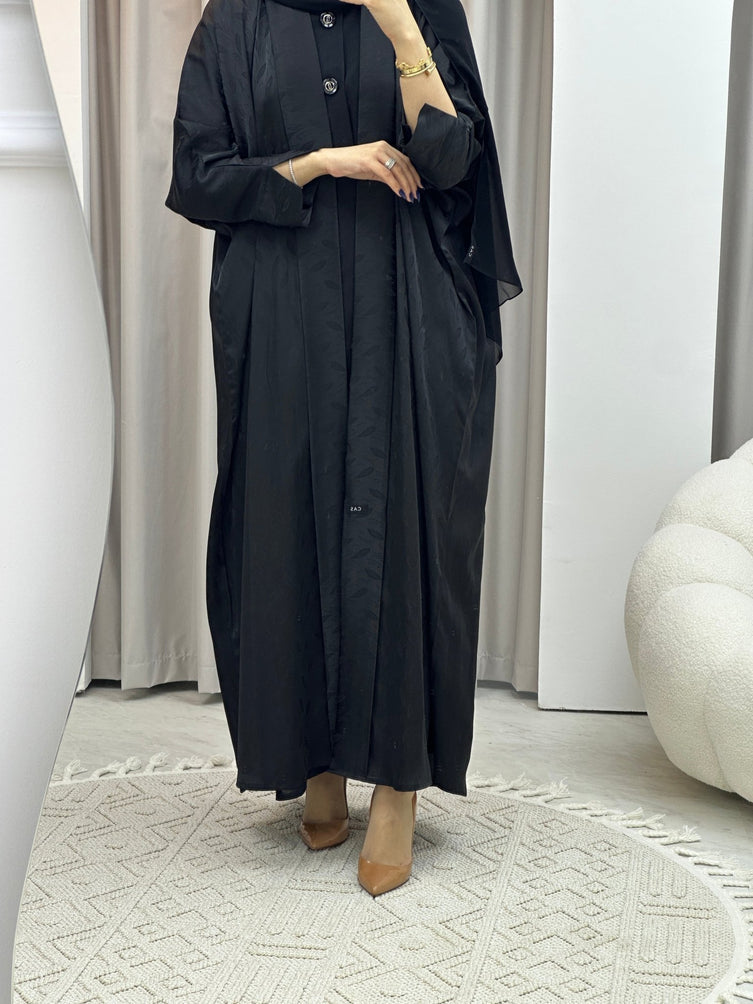 Black Leaf Bisht Abaya