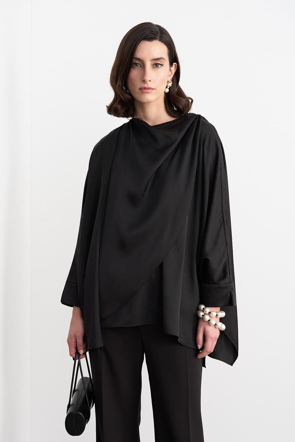 Elina Silk Asymmetric Shirt